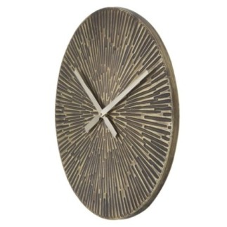 Horloge ronde en métal bronze 50x3,5 cm
