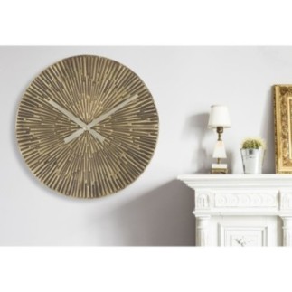 Horloge ronde en métal bronze 50x3,5 cm