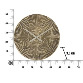 Horloge ronde en métal bronze 50x3,5 cm