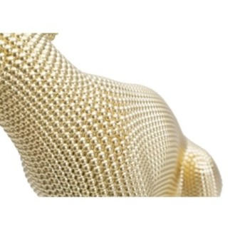 Estatueta de leopardo em poliresina dourada, 23 x 15,5 x 29 cm