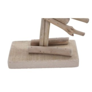 Estatueta de flamingo rosa em poliresina branca, 31 x 9 x 56 cm