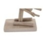 Estatueta de flamingo rosa em poliresina branca, 31 x 9 x 56 cm Estatueta de flamingo rosa em poliresina branca, 31 x 9 x 56 cm