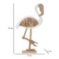 Estatueta de flamingo rosa em poliresina branca, 31 x 9 x 56 cm Estatueta de flamingo rosa em poliresina branca, 31 x 9 x 56 cm