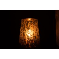 Photophore en verre gris 17.5x17.5x22.5 cm