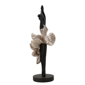 Statuette danseuse en polyrésine noire 17x14x43 cm