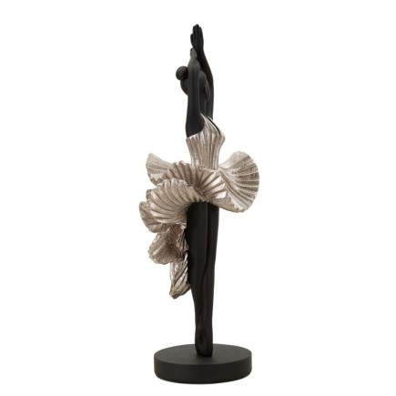 Statuette danseuse en polyrésine noire 17x14x43 cm