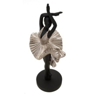 Statuette danseuse en polyrésine noire 17x14x43 cm