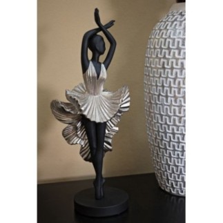 Statuette danseuse en polyrésine noire 17x14x43 cm