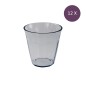 Conjunto de 12 copos de água cinza transparentes de 300 ml