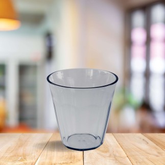 Conjunto de 12 copos de água cinza transparentes de 300 ml
