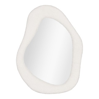 Miroir irrégulier en polyester blanc 46.5x61 cm