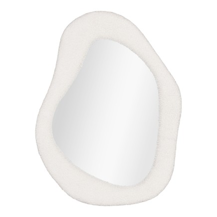 Miroir irrégulier en polyester blanc 46.5x61 cm