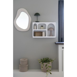 Miroir irrégulier en polyester blanc 46.5x61 cm