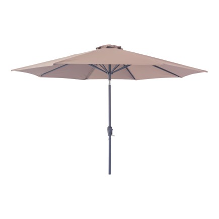 Parasol inclinable avec manivelle toile taupe ø300 cm