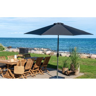 Parasol inclinable avec manivelle en toile noire ø300 cm