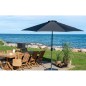 Parasol inclinable avec manivelle en toile noire ø300 cm Parasol inclinable avec manivelle en toile noire ø300 cm