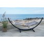 Rede em suporte de madeira em algodão cinzento 320x120x120 cm Rede em suporte de madeira em algodão cinzento 320x120x120 cm