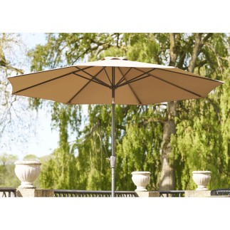 Parasol inclinable avec manivelle toile taupe ø300 cm