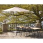 Parasol inclinable avec manivelle toile taupe ø300 cm