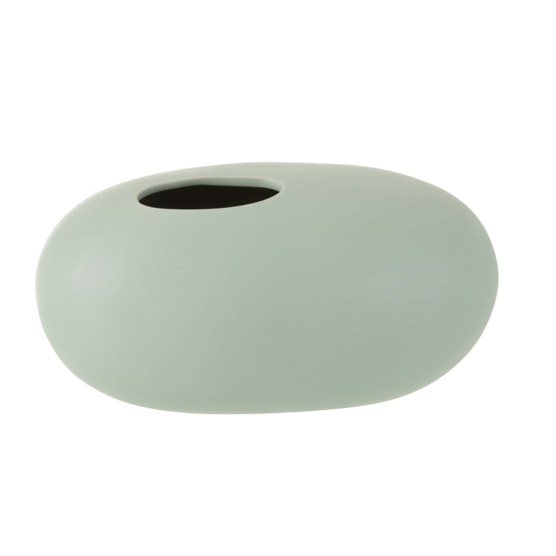 Vaso ovale in ceramica verde pastello 25x15x13cm Vaso ovale in ceramica verde pastello 25x15x13cm