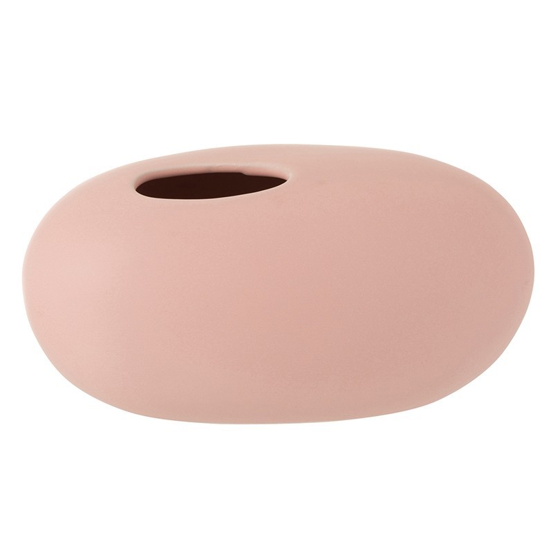 Vaso oval em cerâmica rosa 25x15x13 cm Vaso oval em cerâmica rosa 25x15x13 cm