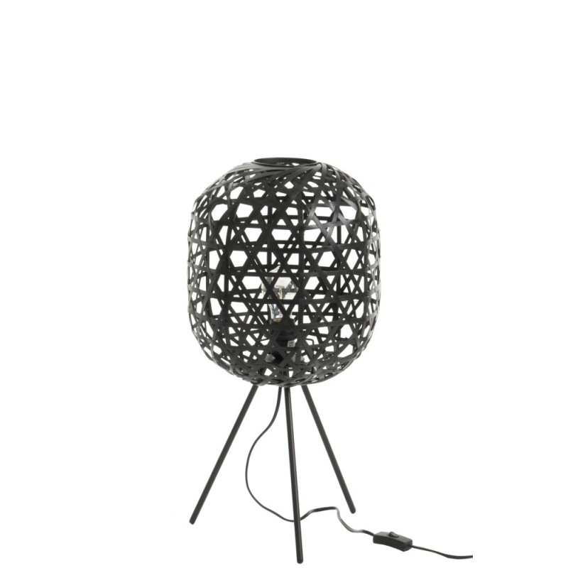 Lampe trépied en bois noir 29x29x59.5 cm Lampe trépied en bois noir 29x29x59.5 cm