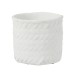 cachepot imitação tecido em cimento branco 20x20x17,5 cm
