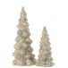 Albero di Natale decorativo a led in vetro argento 14x14x35 cm Albero di Natale decorativo a led in vetro argento 14x14x35 cm