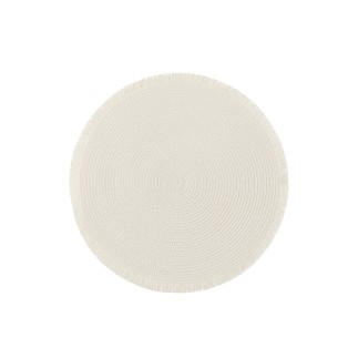 Mantel individual redondo de papel blanco D.38cm