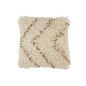 Cuscino quadrato in cotone bianco e oro 47x47 cm Cuscino quadrato in cotone bianco e oro 47x47 cm