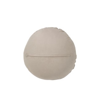 Cojín redondo de cuero gris 45x45x8 cm