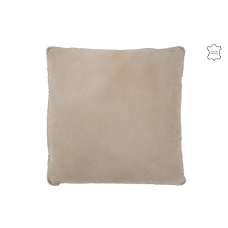 Cuscino quadrato in pelle grigia 45x45x7 cm