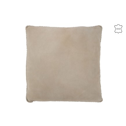 Cuscino quadrato in pelle grigia 45x45x7 cm