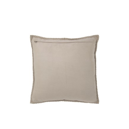 Cuscino quadrato in pelle grigia 45x45x8 cm