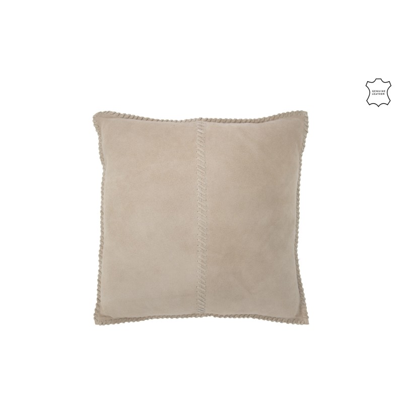 Cuscino quadrato in pelle grigia 45x45x8 cm Cuscino quadrato in pelle grigia 45x45x8 cm