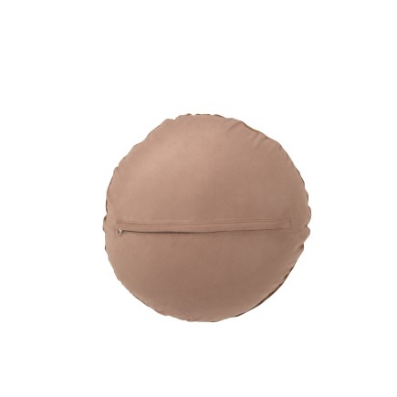 Cuscino rotondo in pelle marrone 45x45x8 cm