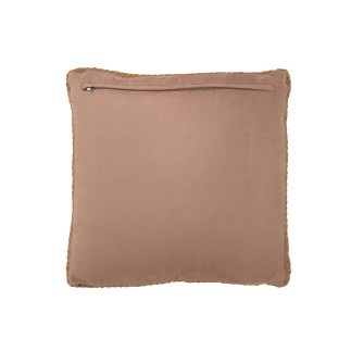 Cuscino quadrato in pelle marrone 45x45x7 cm