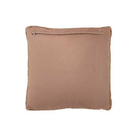 Cuscino quadrato in pelle marrone 45x45x7 cm