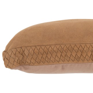 Coussin carré en cuir marron 45x45x7 cm