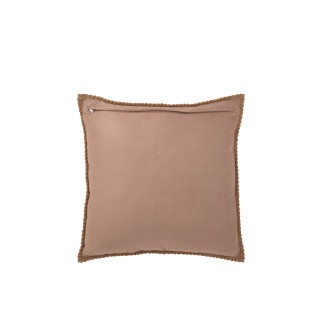 Cuscino quadrato in pelle marrone 45x45x8 cm