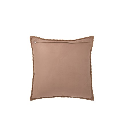 Cuscino quadrato in pelle marrone 45x45x8 cm