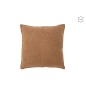 Cuscino quadrato in pelle marrone 45x45x8 cm Cuscino quadrato in pelle marrone 45x45x8 cm