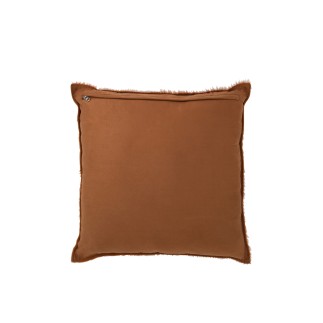 Cuscino quadrato in pelle marrone 45x45x8 cm