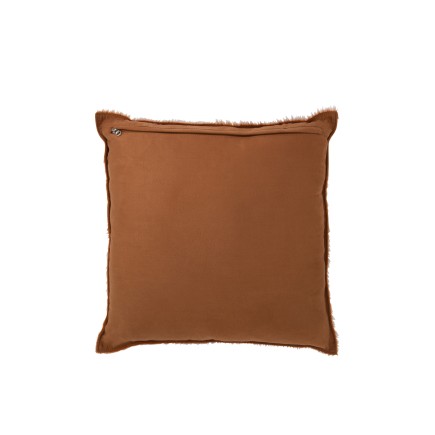Cuscino quadrato in pelle marrone 45x45x8 cm
