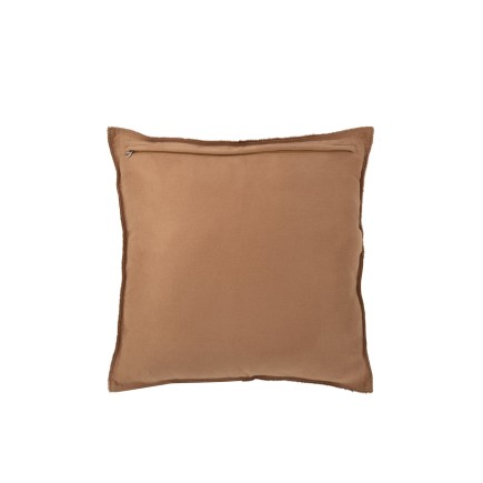 Cuscino quadrato in pelle marrone 45x45x8 cm