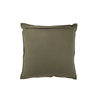 Cuscino quadrato in pelle verde 45x45x8 cm