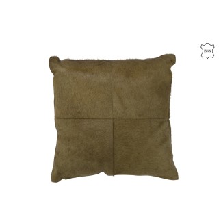 Cuscino quadrato in pelle verde 45x45x8 cm