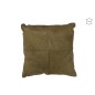 Cuscino quadrato in pelle verde 45x45x8 cm Cuscino quadrato in pelle verde 45x45x8 cm