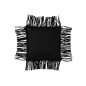 Cojín con flecos de cuero negro 45x45x8 cm Cojín con flecos de cuero negro 45x45x8 cm