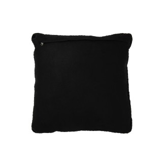 Cuscino quadrato in pelle nera 45x45x7 cm